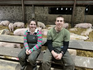 Gemma Clark at at Mains of Vicarsford in Fife with her pre-apprentice Craig