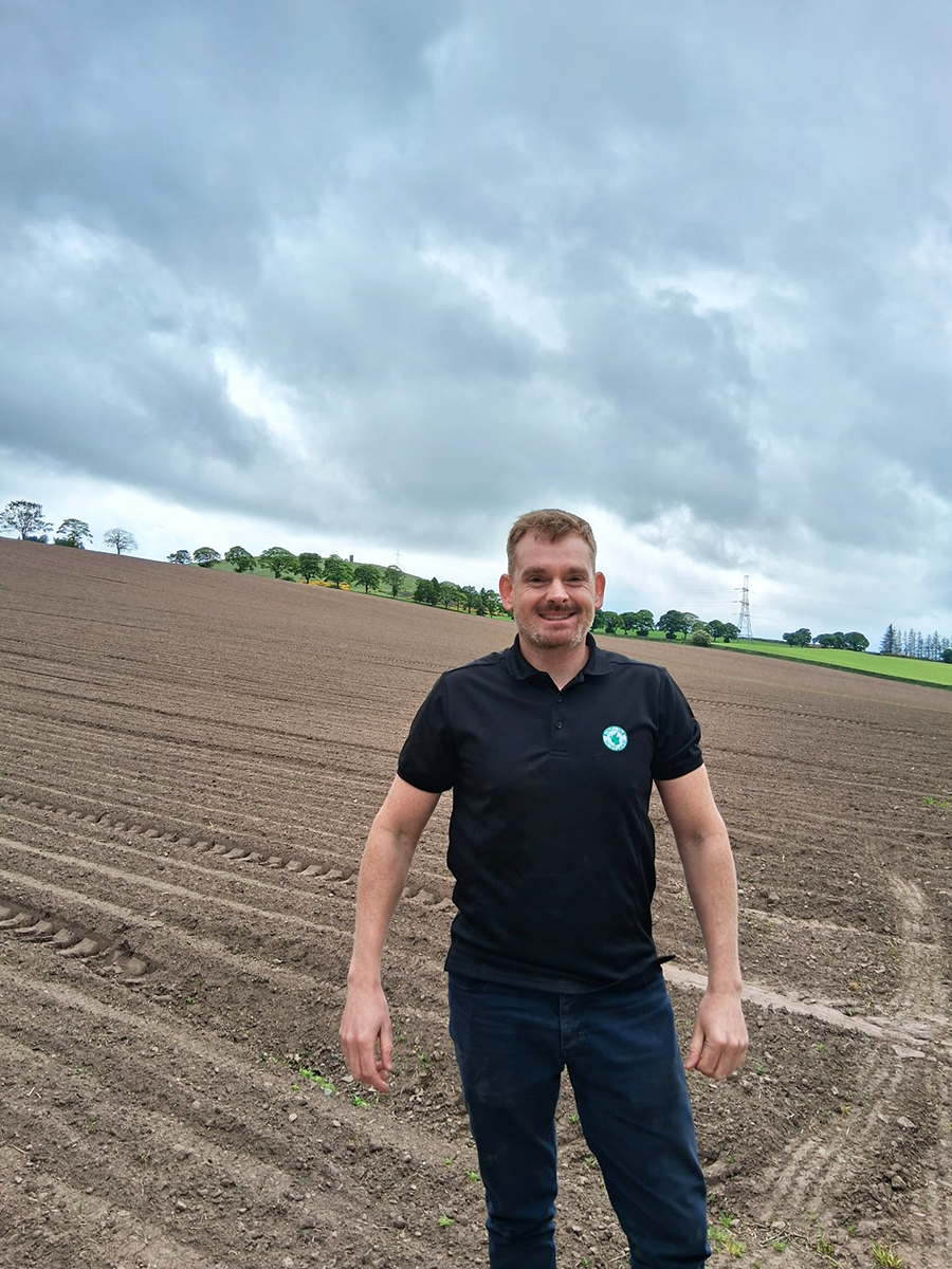 Ryan Dorsie at carrot sowing