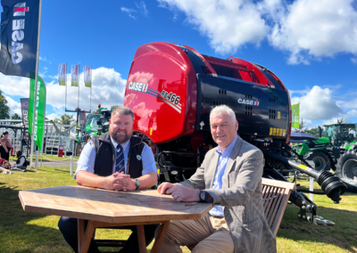 Grant Ireland and Andrew Tindal on the CASE IH stand