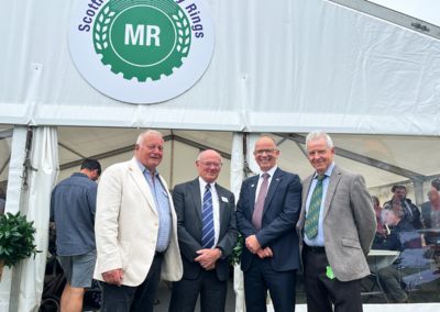James Playfair-Hannay (SMRA chair), Graha, Bruce, Minister Jim Fairlie and Andrew Moir on the stand
